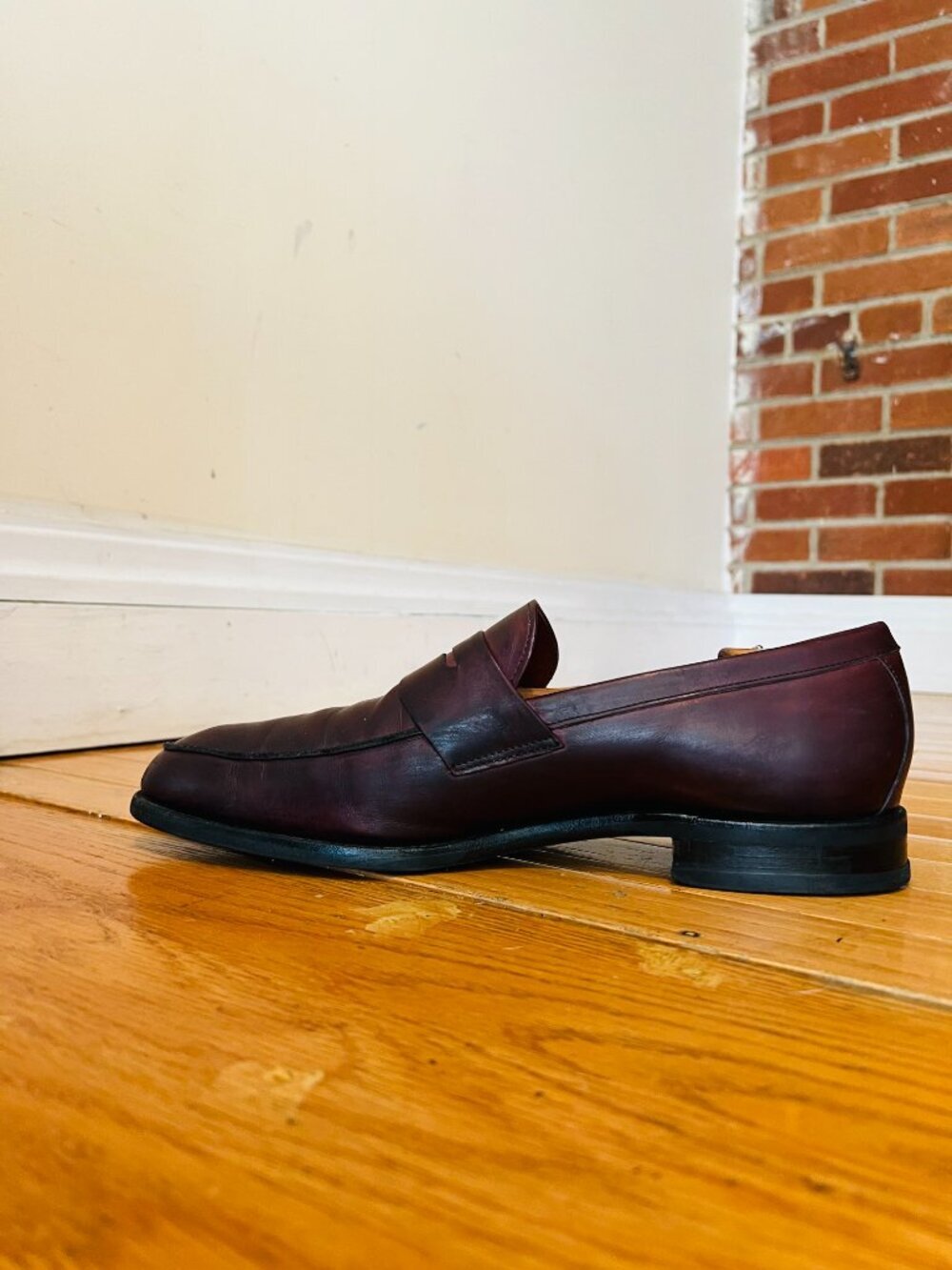 Allen Edmonds 3872 Presidio Oxblood Leather Slip On Penny Loafer Men's 10.5 D - Picture 7 of 16